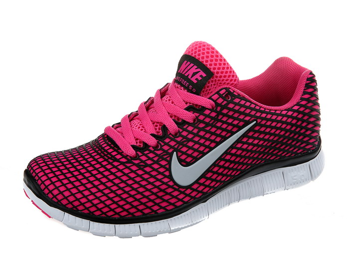 Nike Free 5.0 femmes legeres chaussures de course rose noir (2)